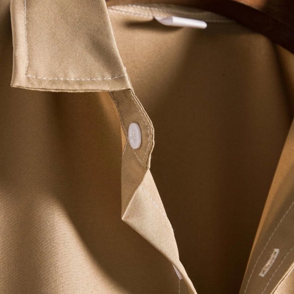 Khaki Men's Single Breasted Shirt - Picture 5 of 7